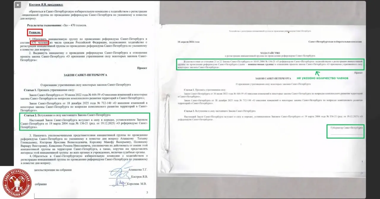 Член комиссии указал на формальные несоответствия в протоколах и подписных листах инициативной группы, из‑за которых ей отказали в регистрации.
