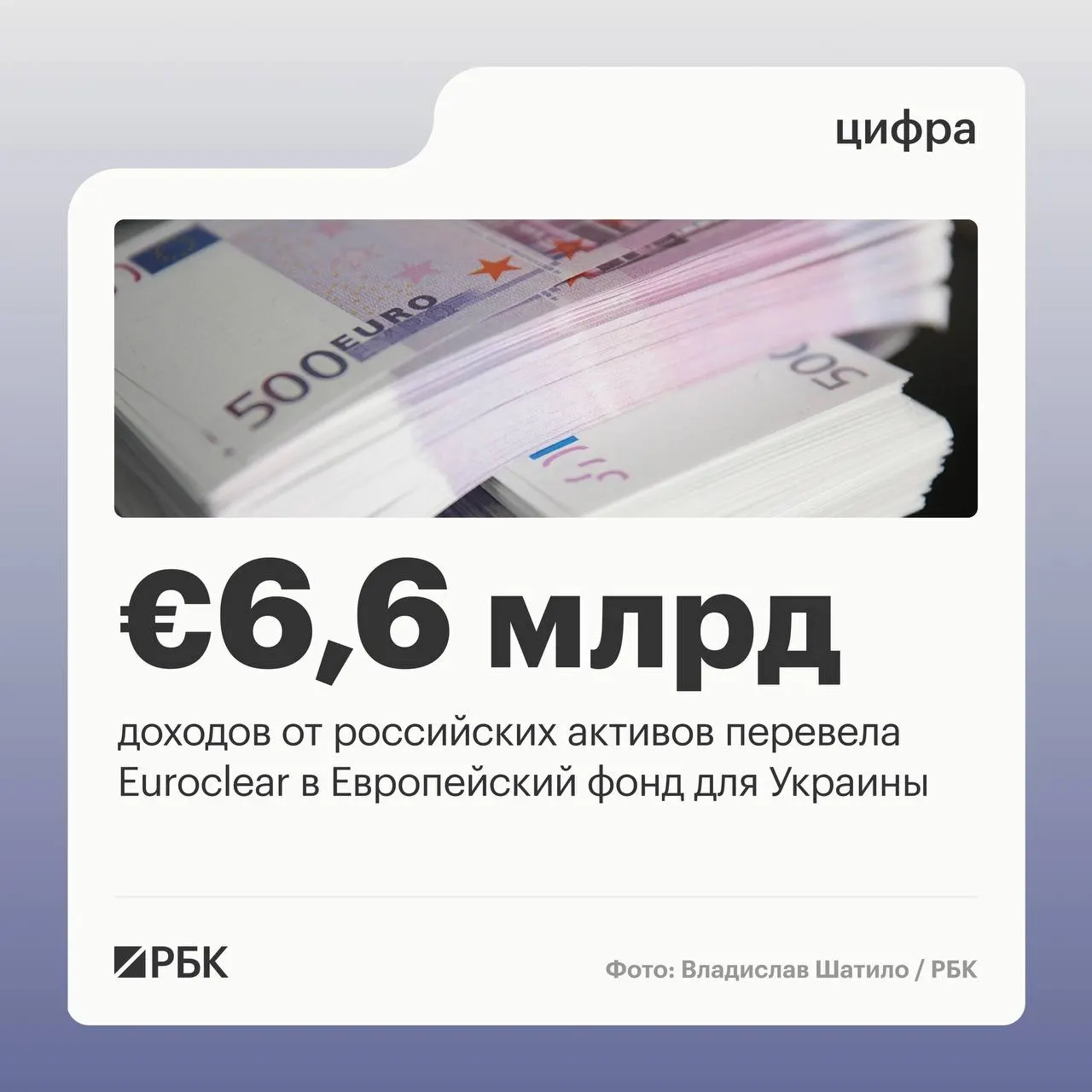 Бельгийский депозитарий Euroclear перевёл Украине €6,6 млрд прибыли от замороженных российских активов. Следующий платёж — €1,4 млрд в июле 2026 года. Доходы за I квартал 2026 года сократились на 23% на фоне падения процентных ставок.